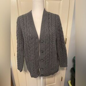Miu Miu Chunky V Neck grey wool cardigan
